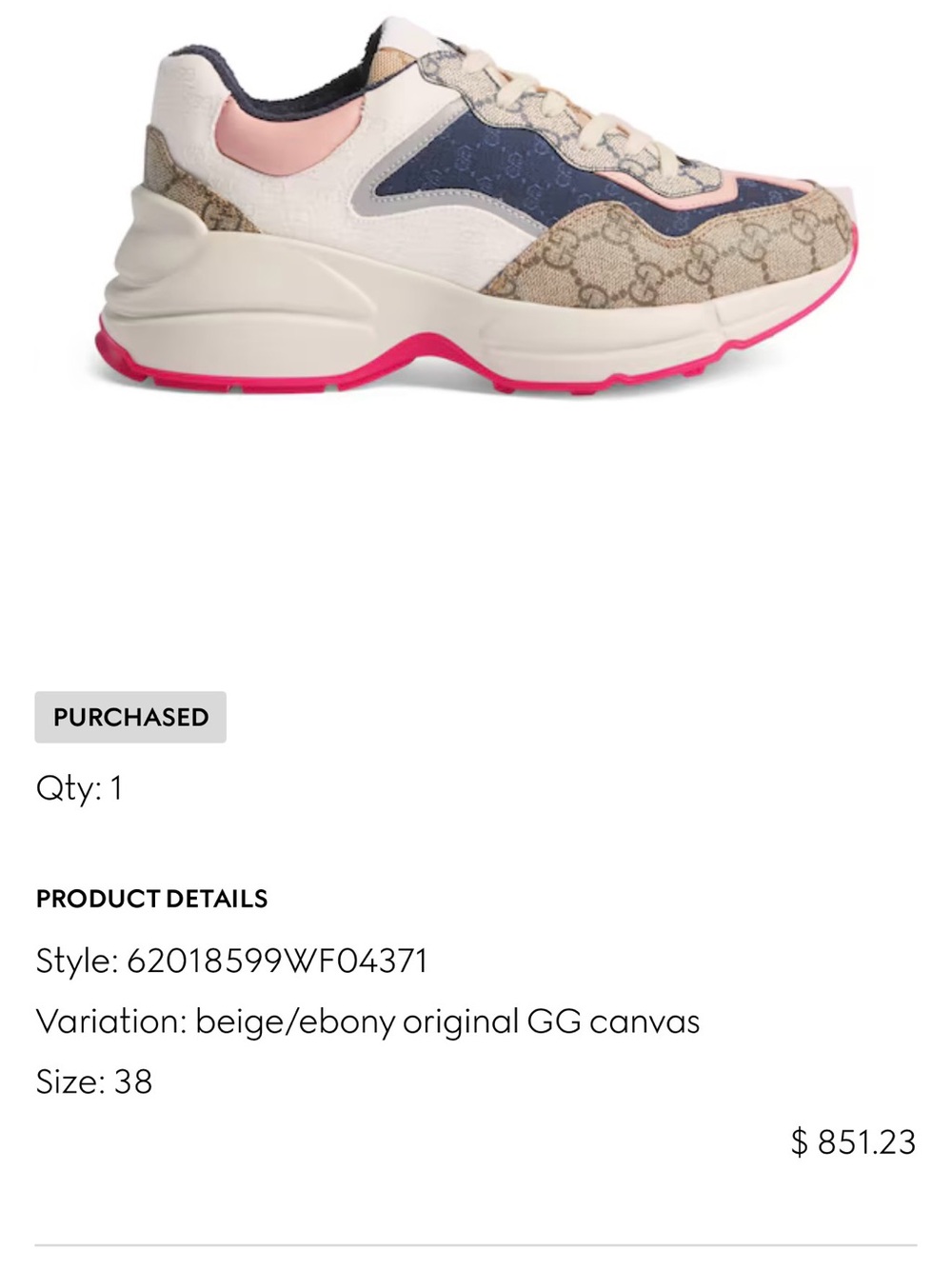 Gucci Beige Navy Pink Logo Runner Sneakers - Picture 10 of 10